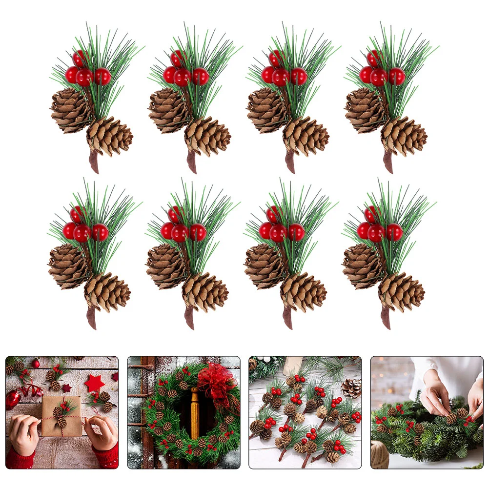 

24Pcs Pine Wreath Garland Accessory Christmas Decor Festival Props for Decor