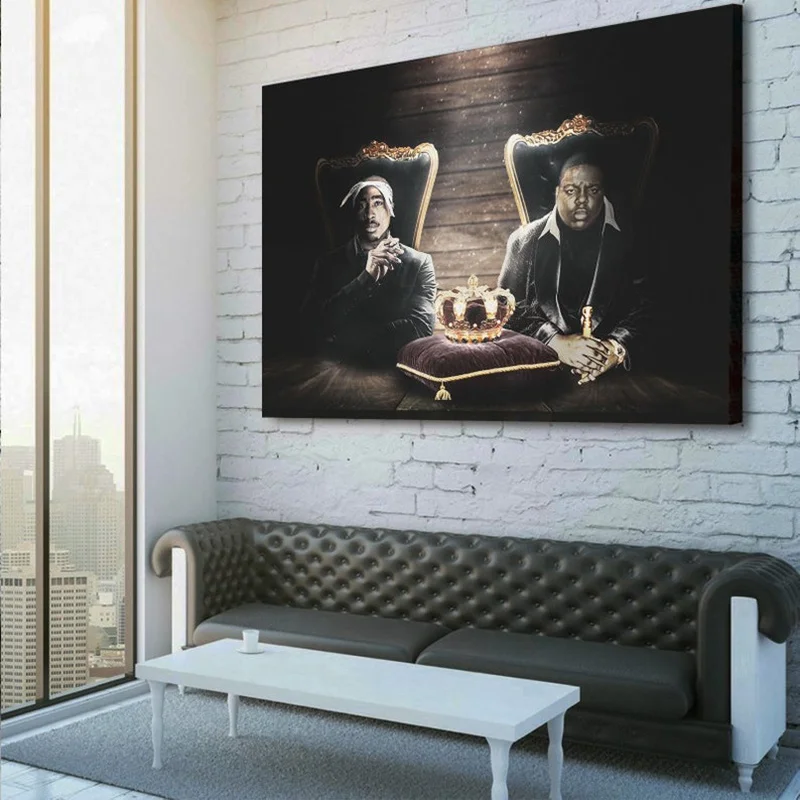 Классические настенные постеры картины на холсте 2PAC со звездами и принты для