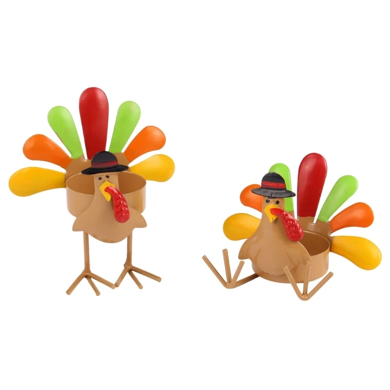 Metal Turkey Tea Light Candle Holder Sitting Standing Turkey Tea Light Candle Holder