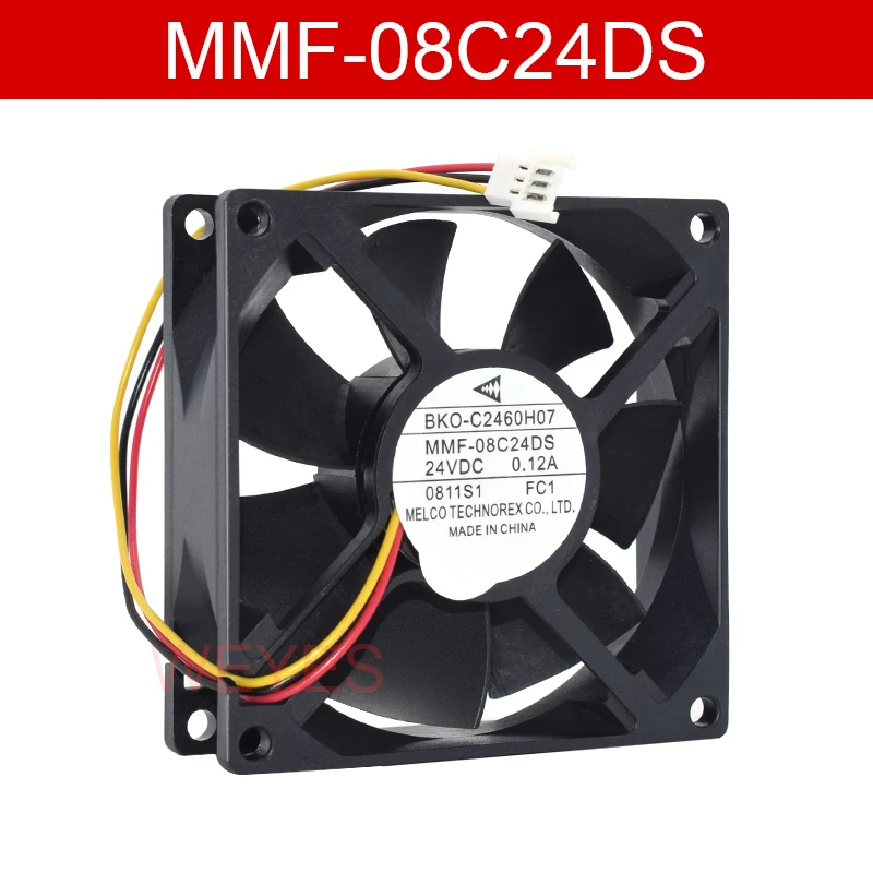 Натуральная Для Melco MMF-08C24DS вентилятор охладителя сервера 24VDC 0.12A 80x80x25 мм 3 провода