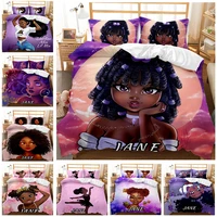black girl magic bedding set african american black art girl duvet cover bedroom decor comforter cover for teens