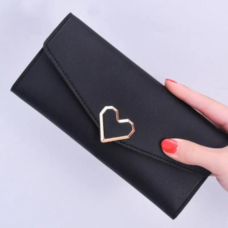 2023 Women Long Wallets Purses Luxury Love Heart Wallets  Ladies Girl Money  Pocket Card Holder Female Wallets Phone Clutch Bag