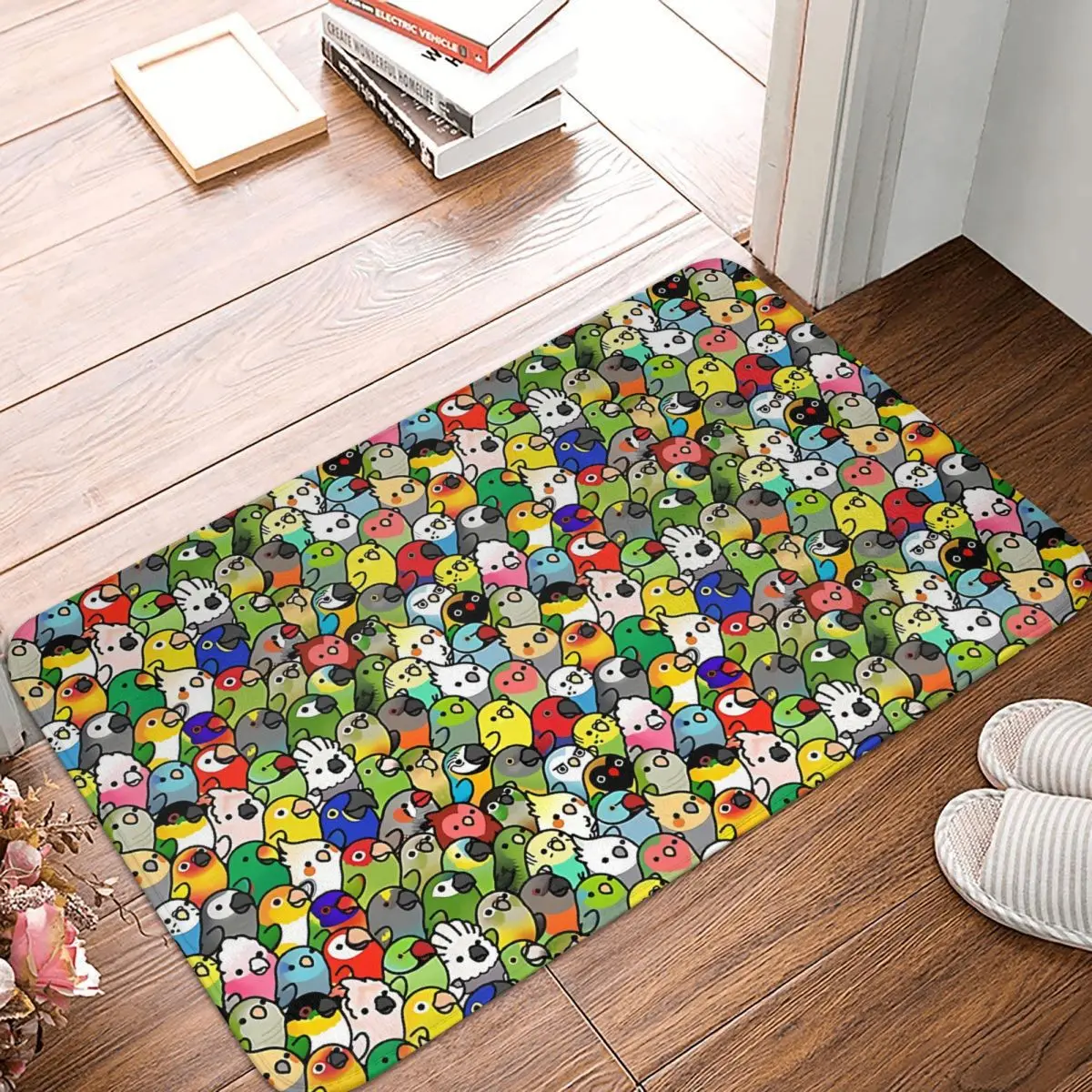 

Kitchen Non-Slip Carpet Everybirdy Pattern Birds Parrots Bedroom Mat Welcome Doormat Home Decoration Rug