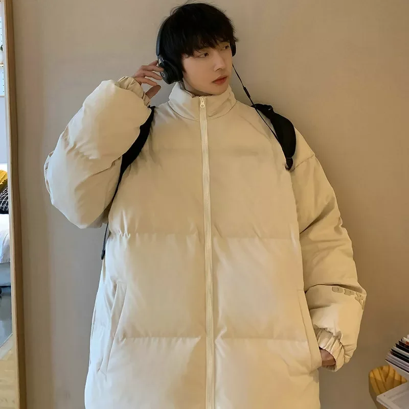 coat thick warm stand collar winter parka men windproof women's winter jackets harajuku men's winter jacket