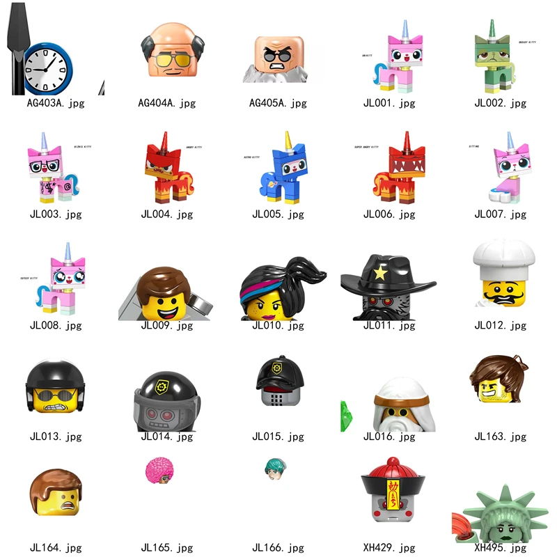 

Одиночный мультяшный фильм Emmet REX Unikitty Люси s модели Фигурки голова аксессуары строительные блоки игрушки детская серия-069