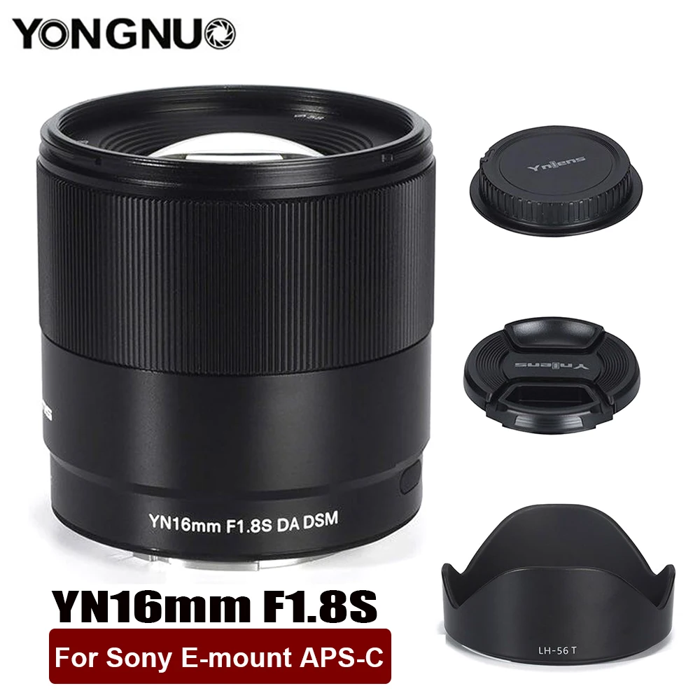 YONGNUO YN16mm F1.8S DA DSM AF MF 16mm F1.8 Large Aperture Wide Angle Prime Lens for Sony E Mount APS-C Camera