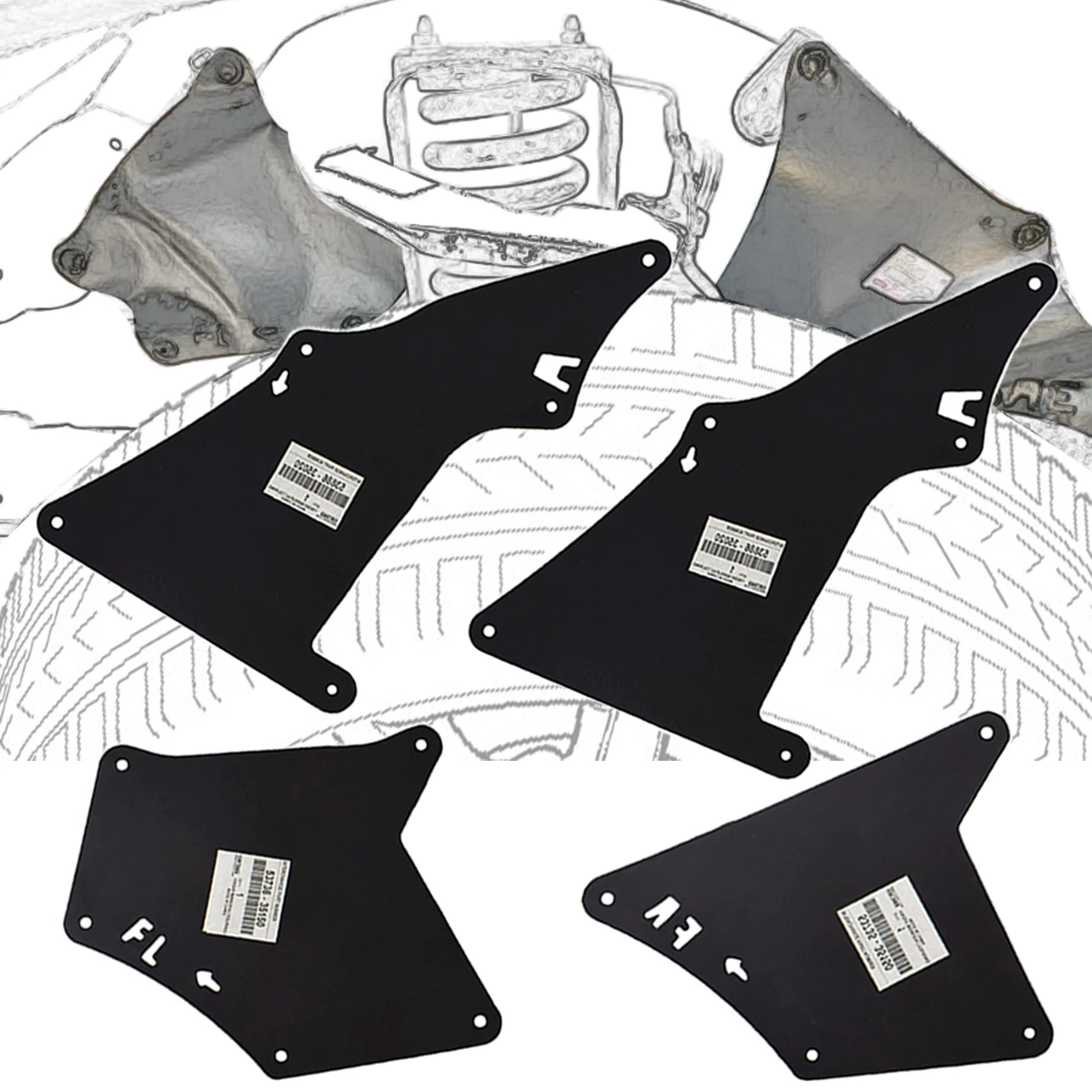 

Брызговики для Toyota Land Cruiser Prado 03-20, 5388635020 5373535150 5373635150