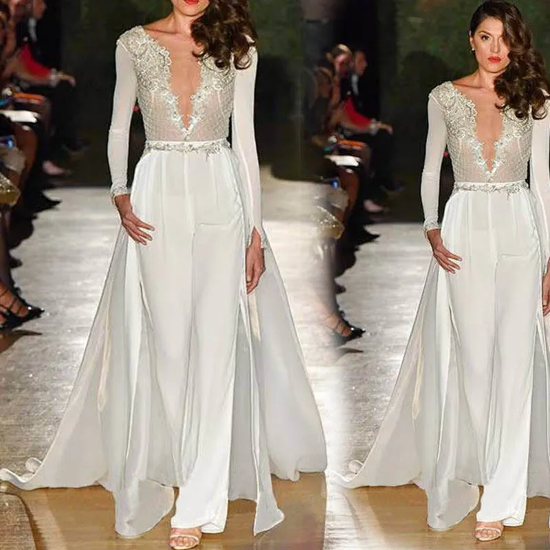 

2022 Autumn New Women's Sexy Deep-V Long Sleeve Jumpsuit Monos Mujer