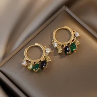new simple green earrings for women jewelry high quality zircon earring hot sale gifts