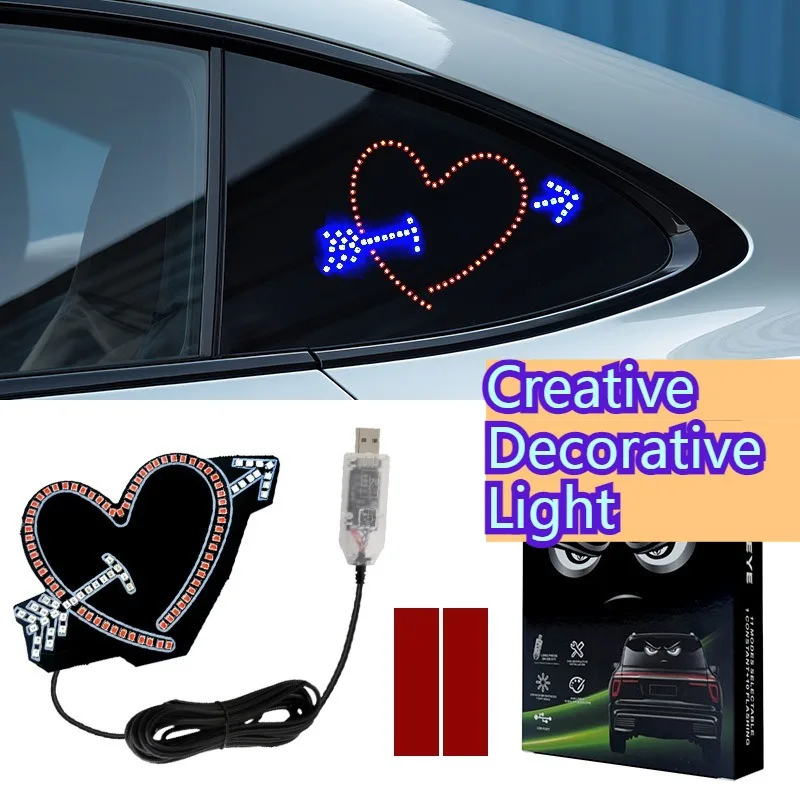 

Прямые продажи с фабрики, 12 В, 24 В, светодиодный декоративный светильник для окна автомобиля, светильник без кабеля, лампы заднего окна знаменитостей в форме сердца
