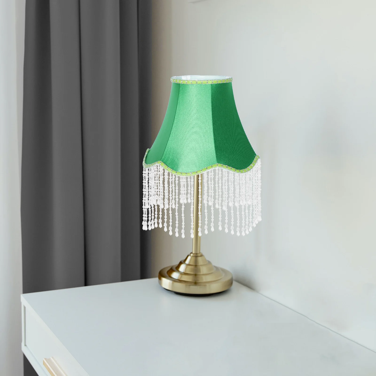 

Hanging Beads Tassel Exquisite Vintage Lamp Shade Macrame Lamp Shade Cloth Lamp Shade