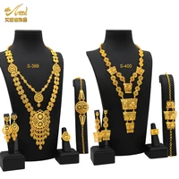 aniid african 24k gold plated necklace sets for women dubai ethiopian fashion jewelry set nigerian bridal indian necklace gifts