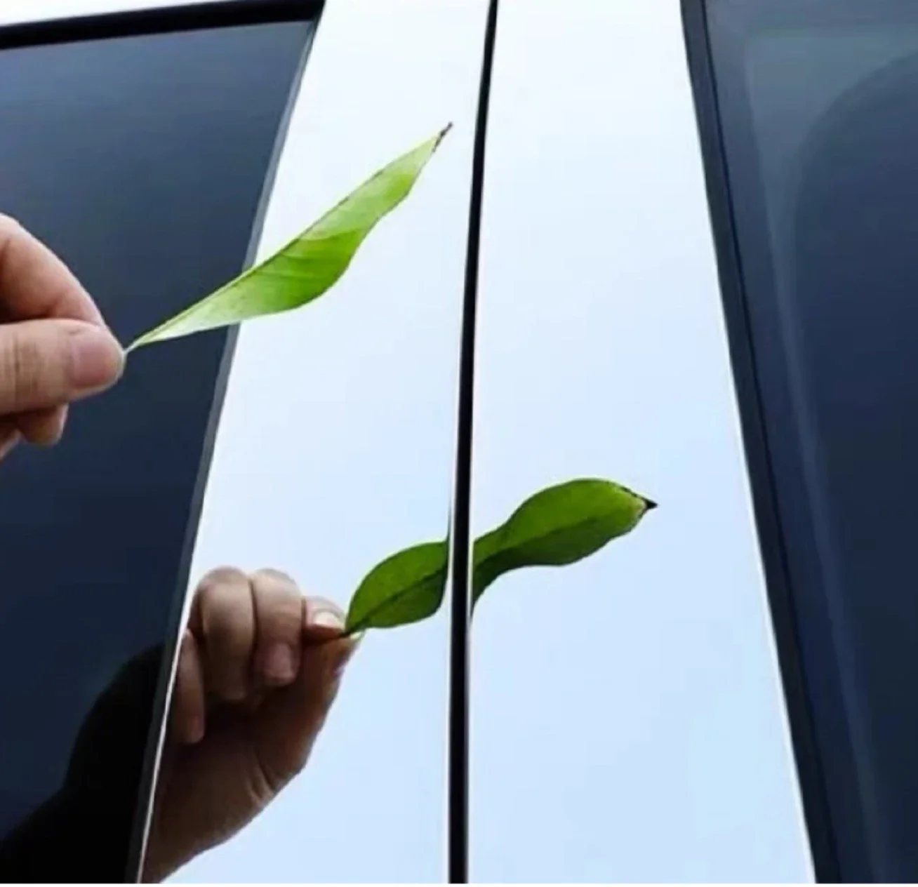 

Для Peugeot 206 2004-2010: Комплект из 4 глянцевых черных защитных накладок на внешние стойки из карбонового волокна, в стиле OE