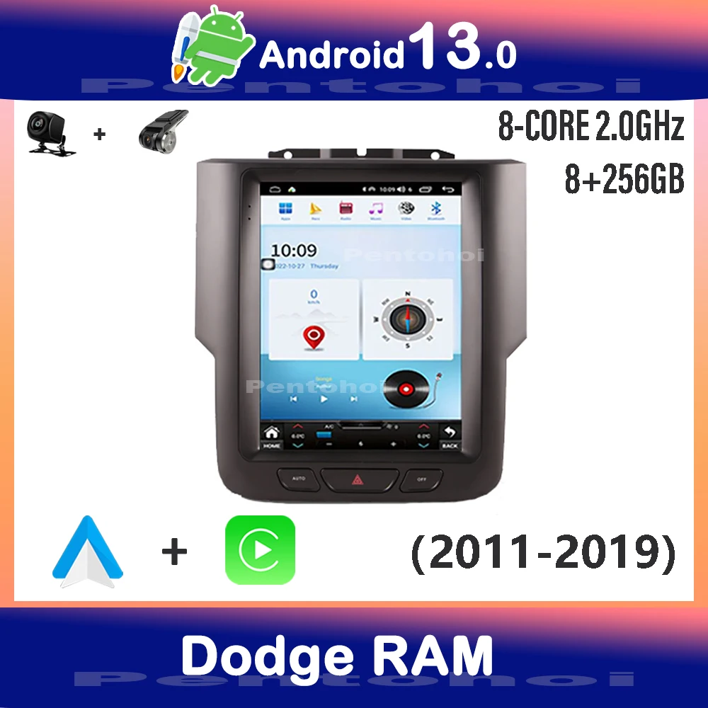 

Pentohoi Car Radio For Dodge RAM 2011-2019 Tesla Style Android DVD Multimedia Video Player Stereo Auto Navigation WIFI GPS 5G
