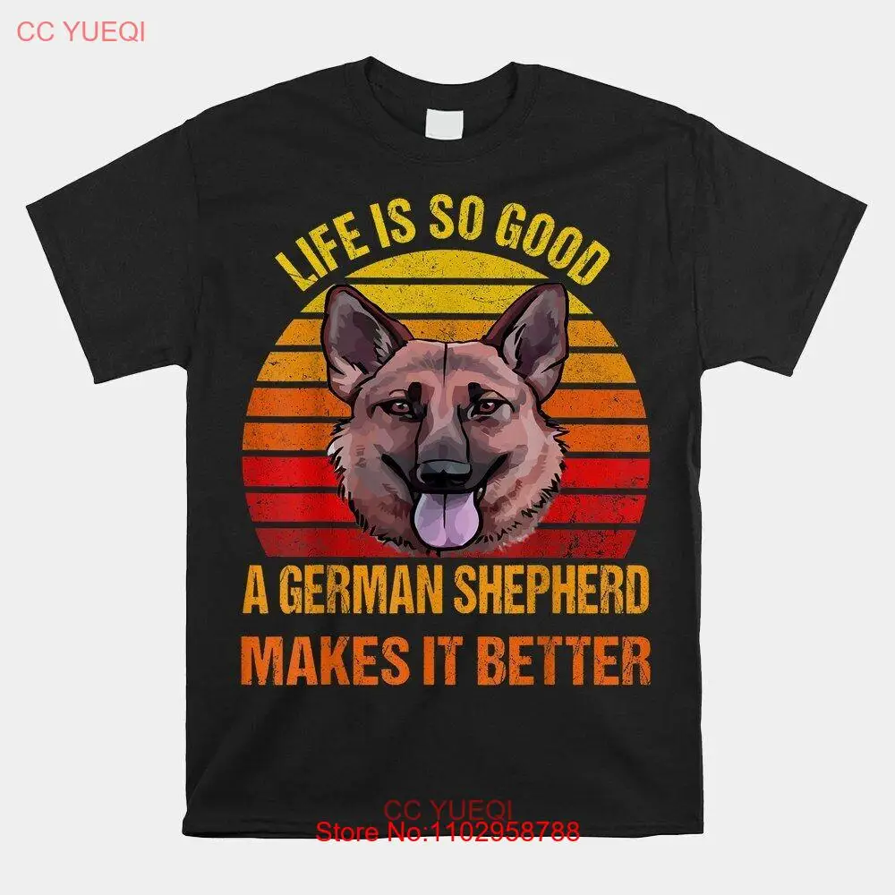 Life'S So Good немецкий овчаг делает его лучше собака мама папа футболка размер