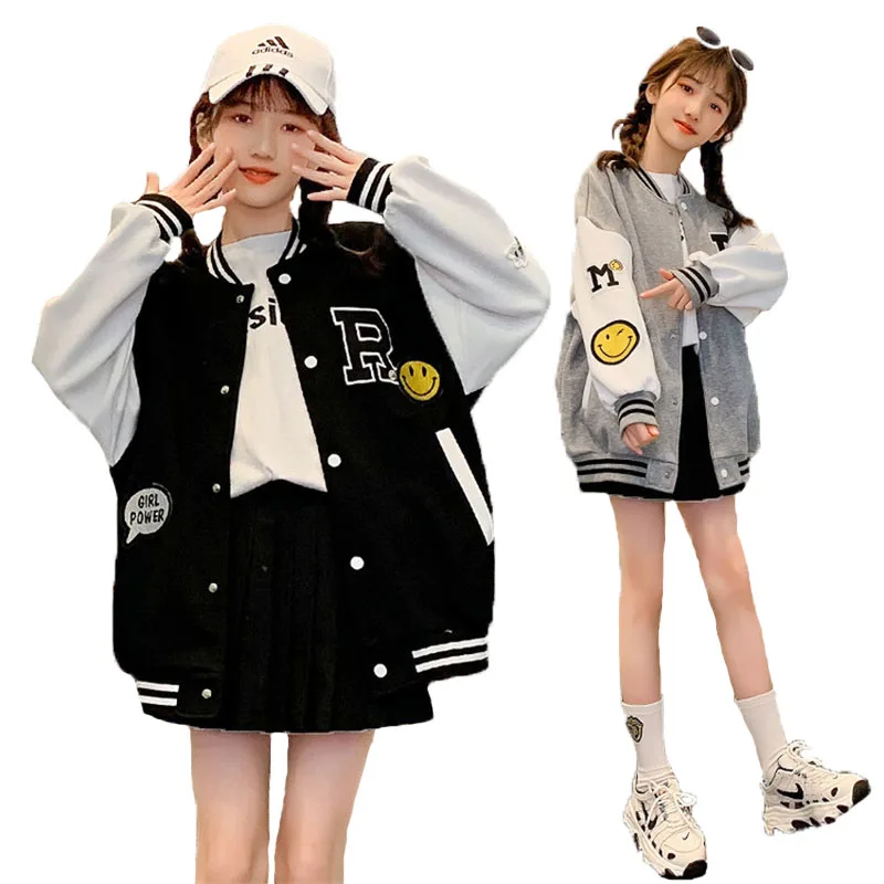 

Весна 2023, бейсбольные куртки для девочек, одежда для подростков для девочек-подростков, спортивная верхняя одежда, пальто, детская куртка