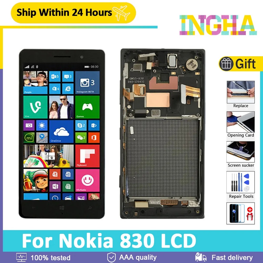 Оригинальный ЖК-дисплей 5 0 дюйма для Nokia Lumia 830 сенсорный экран дигитайзер с рамкой