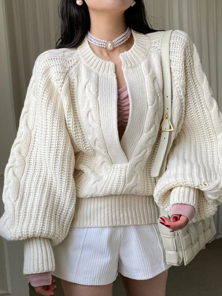 

Sweaters Fashion Pullover Women's Clothing Autumn Winter New Jumpers Loose Knit Y2k Tops Aesthetic Casual Chic Elegant Pullovers