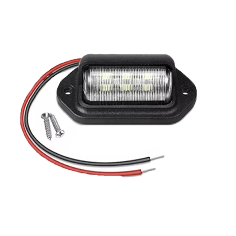 

2 шт. 6 светодиодных ламп освещения номерного знака 12 В-24 В для автомобиля, грузовика, грузовика, автобуса, прицепа, задний фонарь, лампа, белая сигнальная лампа для мотоцикла