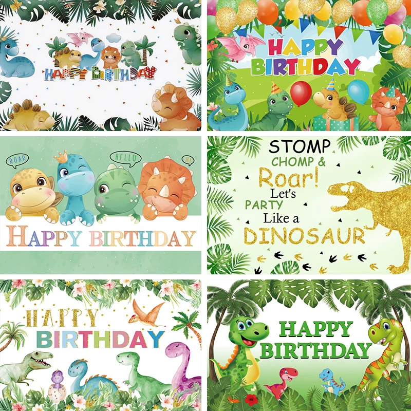 

Мультяшный Динозавр Детский День Рождения Вечеринка фото фон детский портрет пользовательский постер семейная фотография Фон фотосессия