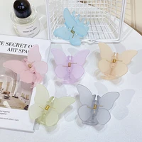 elegant butterfly hair claw for women simple solid color crab hair clips girls hair accesories fashion resin hairpins headwear