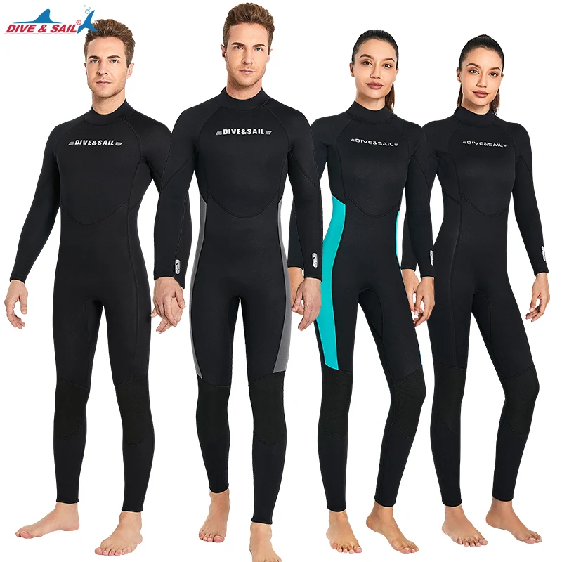 3MM Neoprene Wetsuit For Men & Women Scuba Diving Suit Deep Spearfishing Thermal Swimsuit Snorkeling Surfing One Piece Set