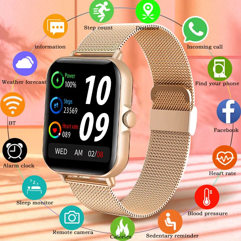 

New Smart Watch Women Dial Call Smartwatch Fitness Tracker For Android iOS Electronic Clock Heart Rate Monitor Watch Waterproof