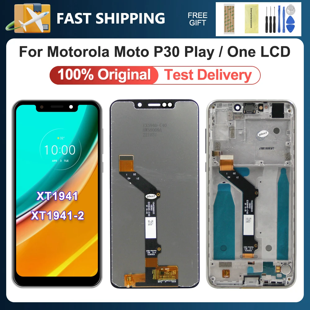 

5.9 "Original For Motorola Moto One XT1941 LCD Display Touch Screen Sensor Digitizer Parts For Moto P30 Play XT1941-2 Assembly