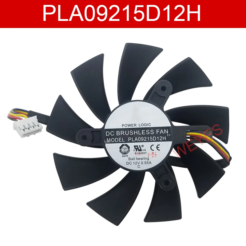 Оригинальный Новый охлаждающий вентилятор для PLA09215D12H PLA09215B12H PLA09215S12H 12 В 0,55a 87 мм 4 контакта 4 провода для HD7870 E6 2G Club HD7800
