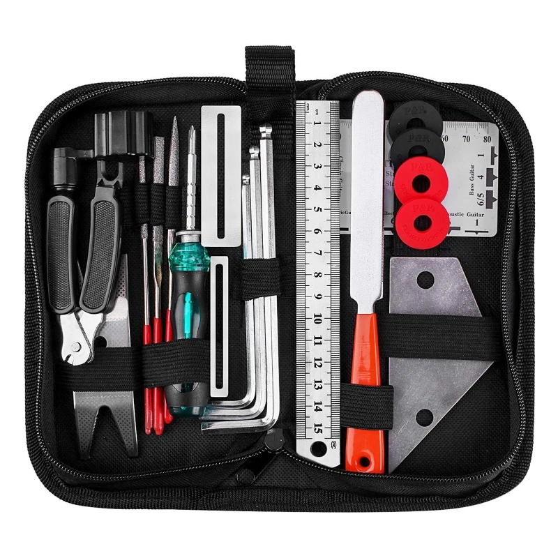 

2022 New 20 pcs Guitar Tools Repair Maintenance Kit with Carry Bag for Ukulele Bass Banjo