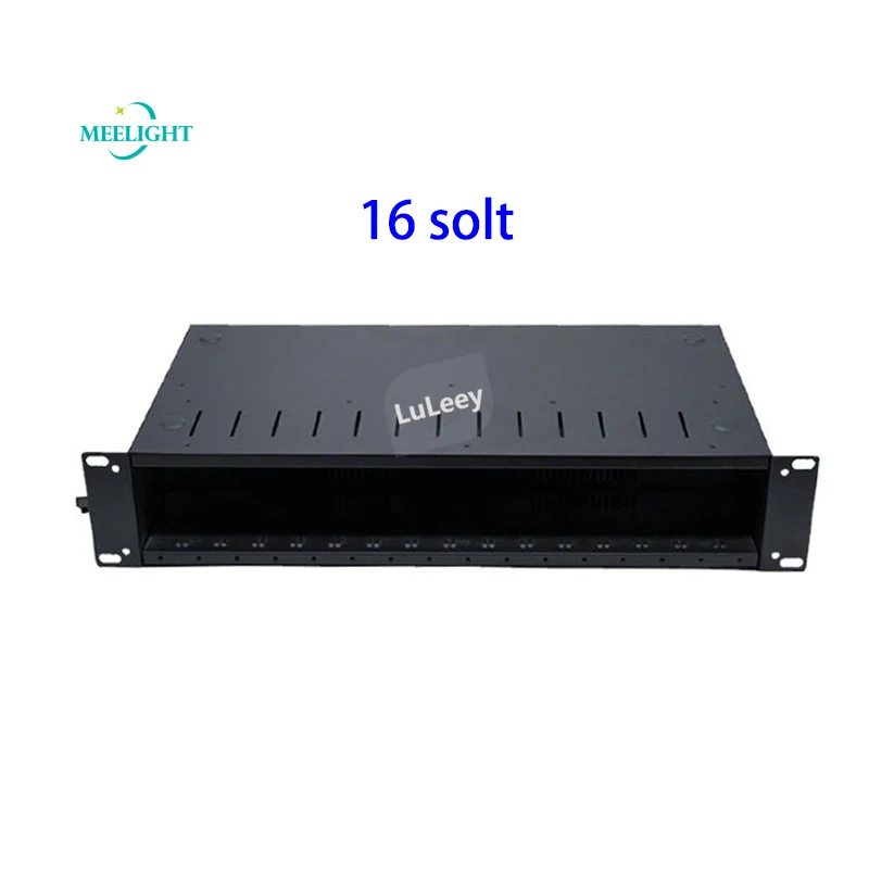 

Enhanced version 2U chassis frame 16-slot fiber optic receiver rack dual power 19-inch photoelectectective converter universal