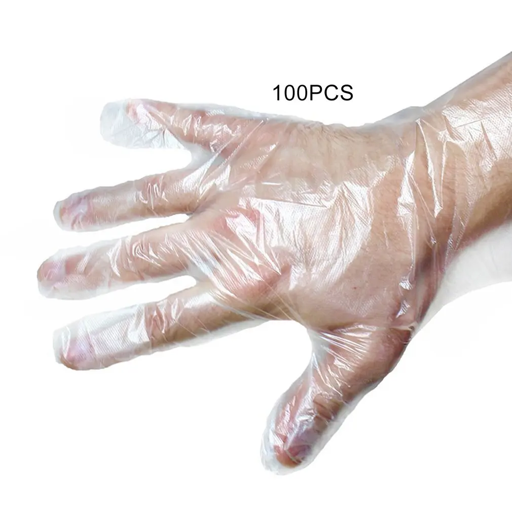 

100pcs Disposable Plastic Food Gloves For Kitchen Restaurant Barbecue Fruit Vegetable Gloves Dinning Beauty Kitchen Accessories