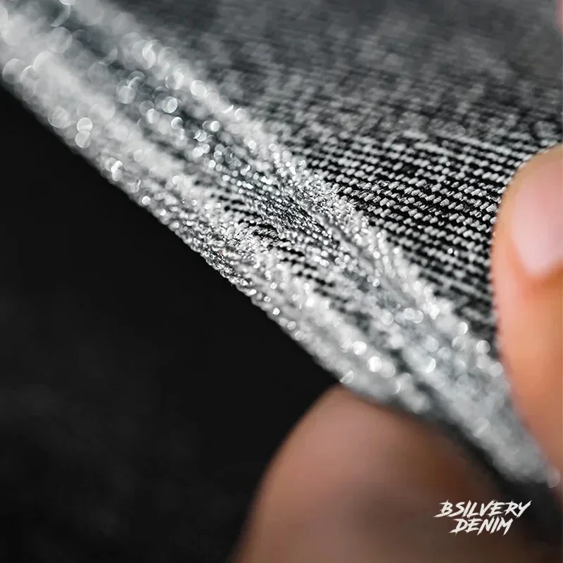 Мужские винтажные джинсы Maden серебристые прямые штаны из денима 13 унций размеры