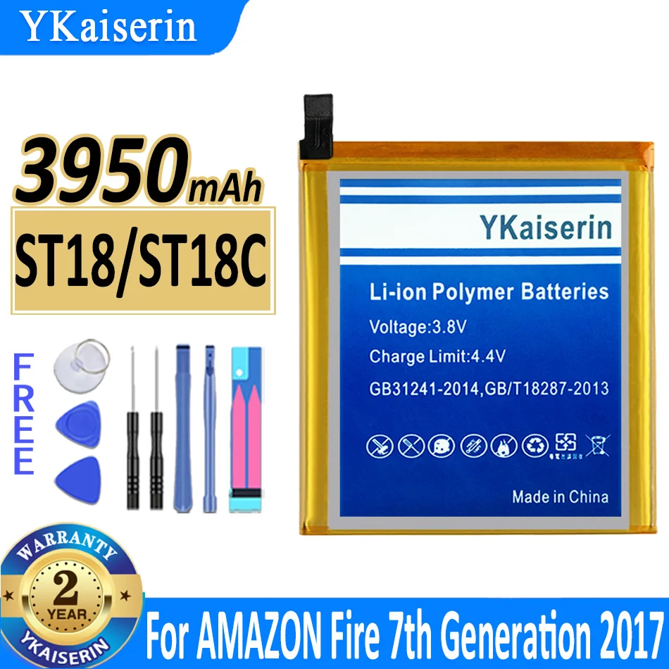 

3950mah YKaiserin Battery ST18 ST18C 58-000177 GB-S10-308594-060L For Amazon Fire 7 7th Fire7 Gen 2017 Bateria