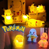 pokemon night light anime pikachu charmander squirtle psyduck led light bedroom bedside room decoration kids toy children gift