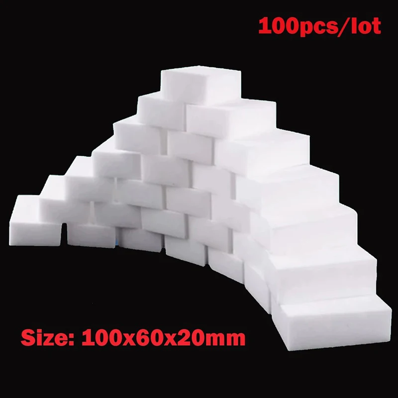 

C2 100 Pcs/Lot Sponge Magic Sponge Eraser Bathroom Car Office Cleanser Sponge 100*60*20mm Kitchen Cleaning Eraser Dish Home Tool