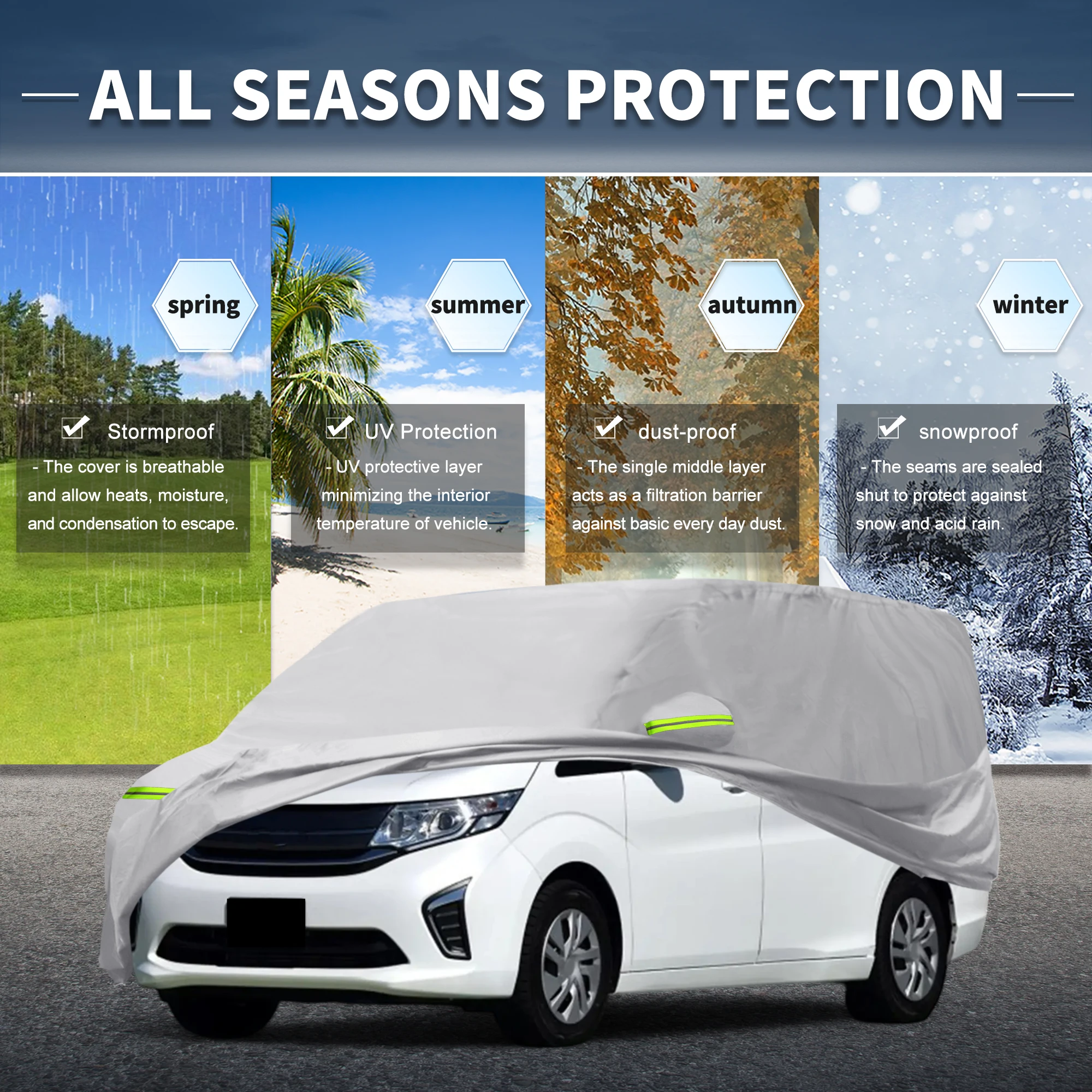 

X Autohaux автомобильный чехол для Honda StepWGN, алюминиевая пленка, хлопковые уличные автомобильные чехлы, всепогодная водонепроницаемая ветрозащитная защита