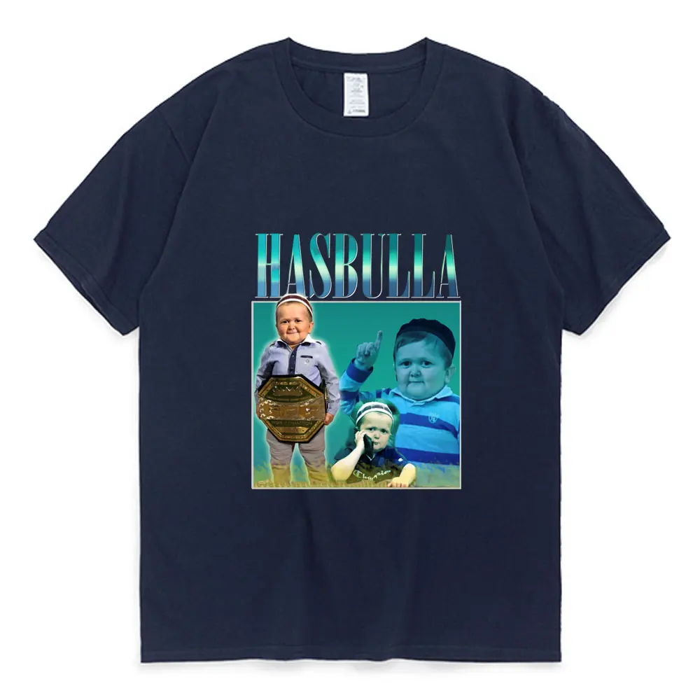 

Новинка 2023, футболка Hasbulla Fighting Meme, мужские и женские Мини-футболки Khabib bблогера, высококачественные футболки с круглым вырезом из чистого хлопка, топы большого размера Y2K