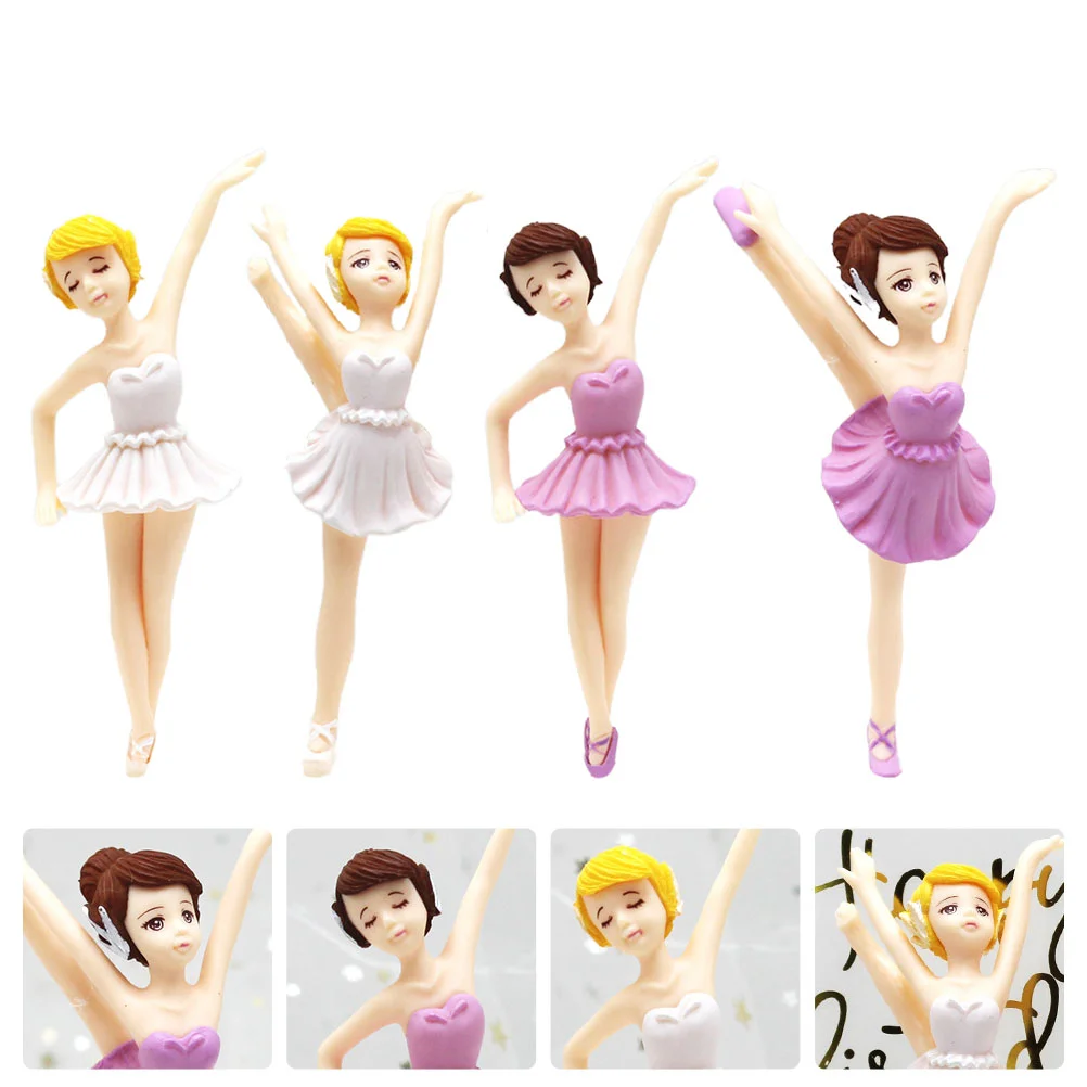 

Ballet Cake Girl Figurine Figurines Dancer Birthday Decorations Cupcake Toppers Statue Girls Ornament Decorsilhouette Topper