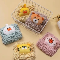 soft cartoon chenille hand towel ball toallas secado rapido squishmallow absorbent hanging wipes hand cleaning kitchen towel