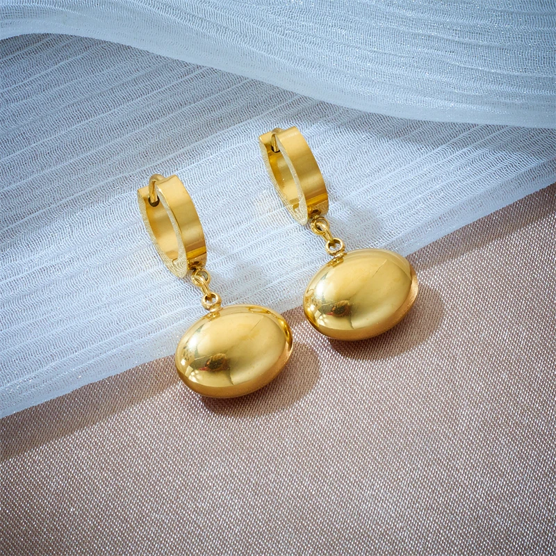 Женские серьги-кольца MEYRROYU из нержавеющей стали 316L с зеленым Цирконом