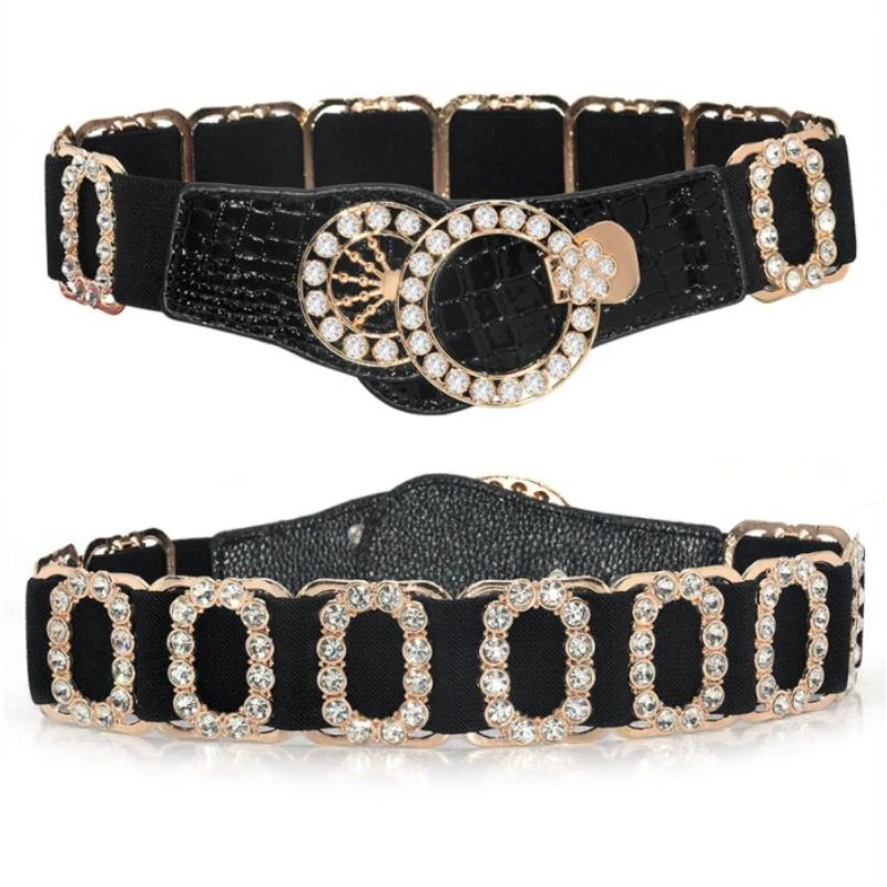 New Bright Female Waist Belt Waist Chain Luxury Sweet Waist Belt Fashion Belts Full Diamond Rhinestones Crystals Belt