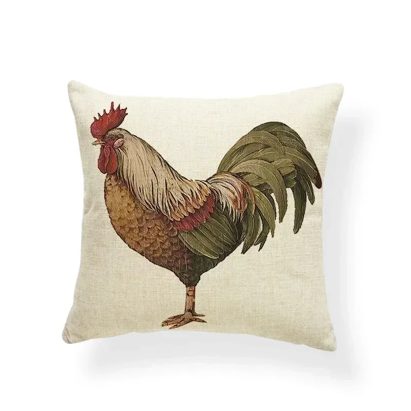 

Наволочка 45x45 см, полиэстер, ретро, петух