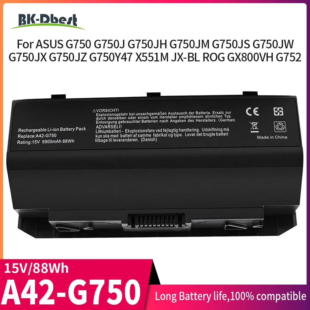 Новый аккумулятор BK-Dbest G750 для ноутбука Женская батарея ASUS G750J G750JH G750JM серии с