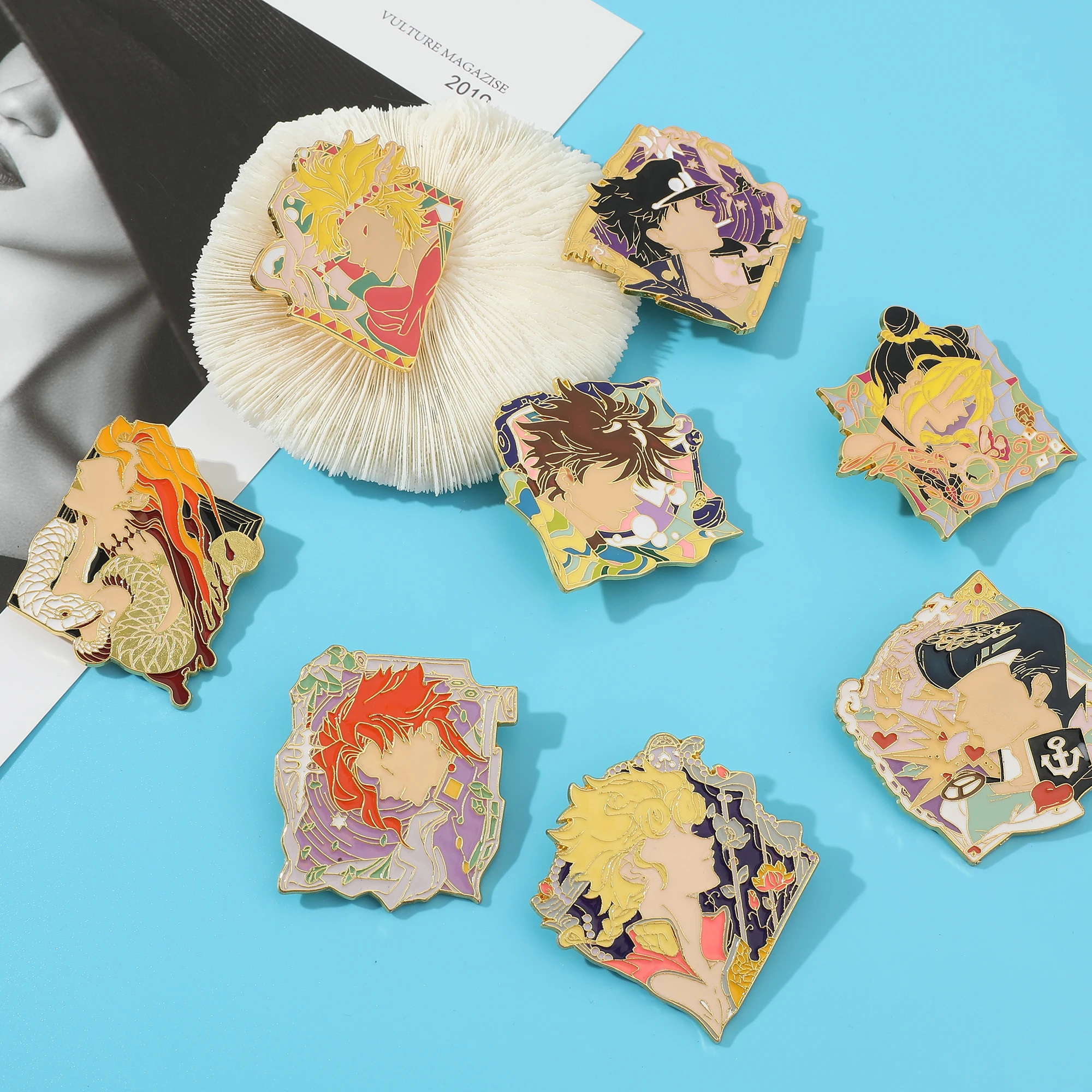 Брошь с эмалью в виде невероятных приключений Джоджо