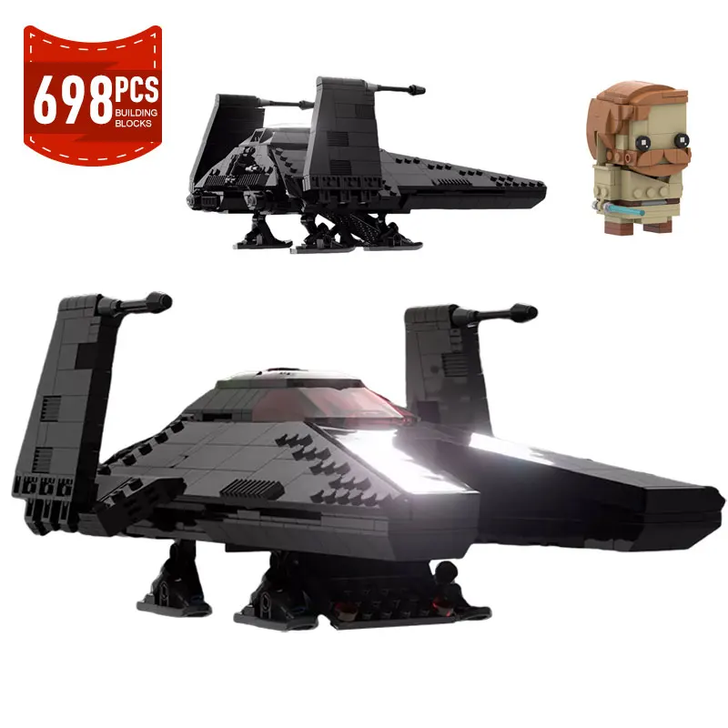 Moc Space Wars Inquisitor Shuttle Spaceship Building Block Set Transport Scythe Kenobi Brick Constructor Toys for Children Gifts