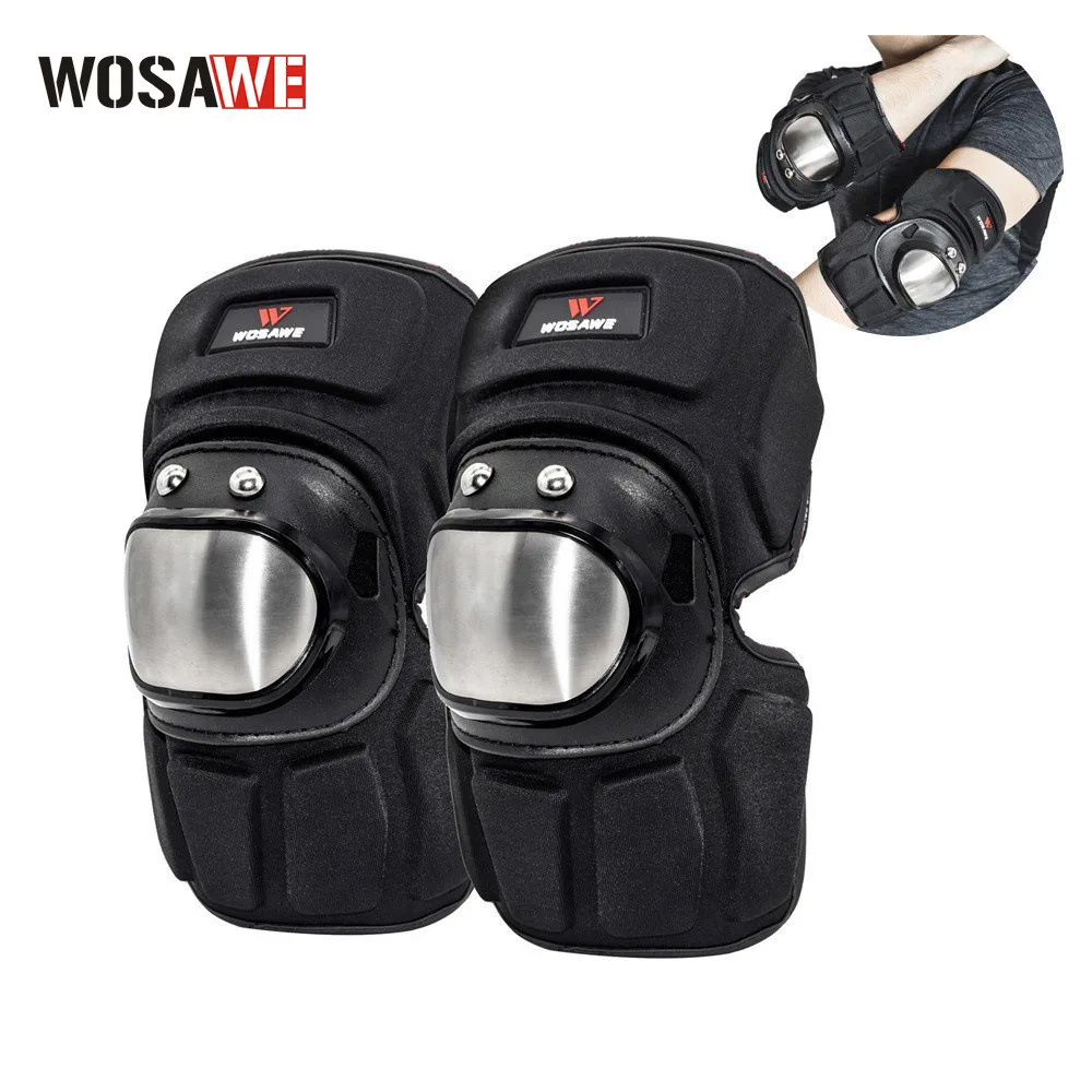 

WOSAWE Motorcycle Elbow Pads Stainless Steel Impact Resistance Arm Armor Motocross Riding Off-Road Moto Gears Body Protection