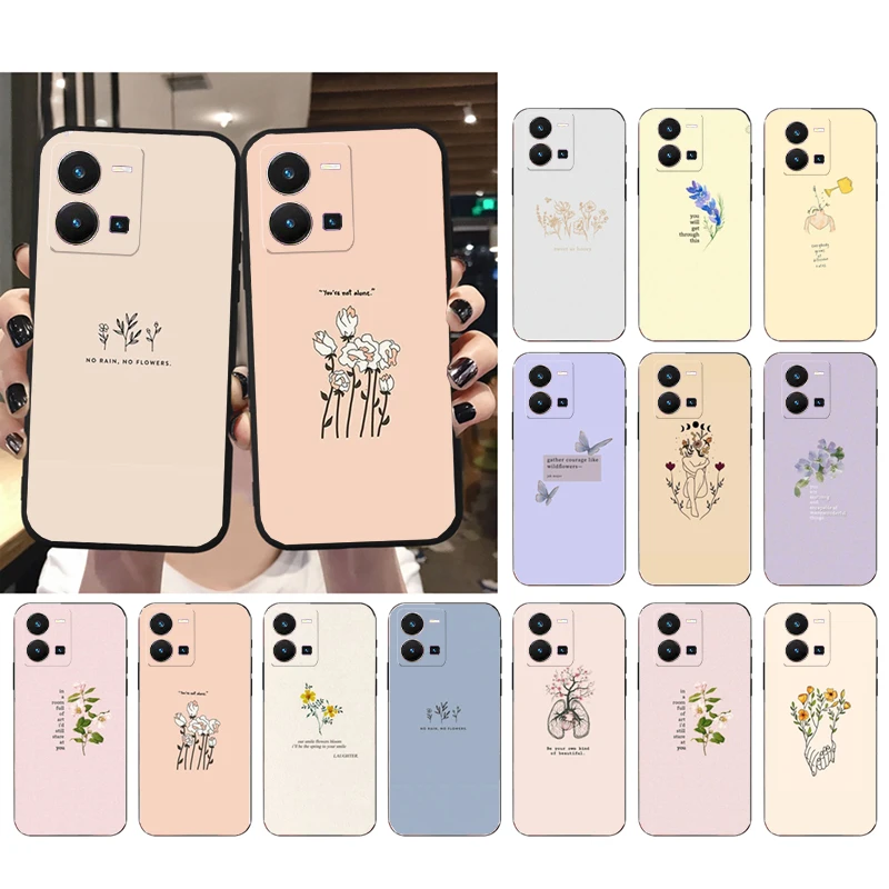 

Art Aesthetic Flower Phone Case For VIVO Y53S Y33S Y11S Y31 Y21 Y70 Y20 Y21S Y72 Y55 Y76 Y51 Y01 V23E V21 V23 V21E Case