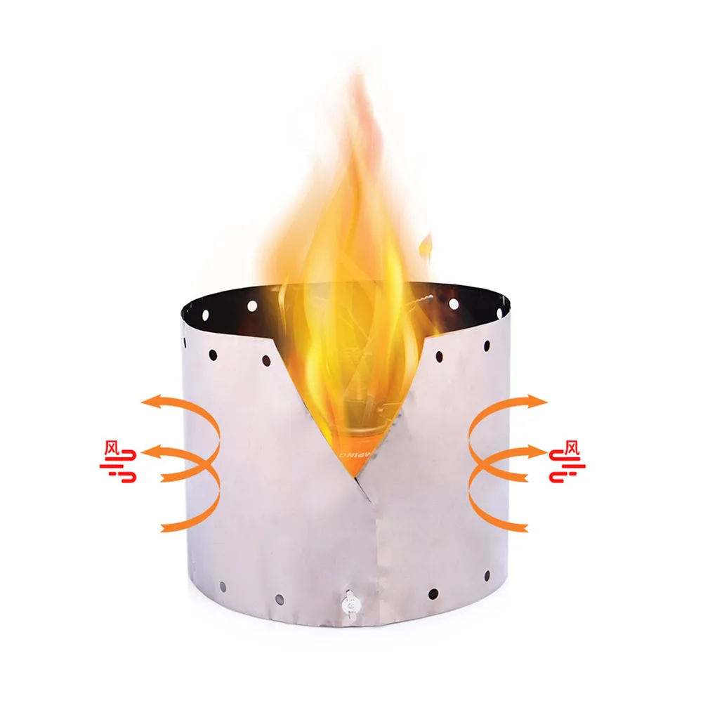 

Outdoor Camping Stove Windshield Ultralight Titanium Foldable Cooking Draft Shield Hiking Picnic Windshieldglass Screen Tools