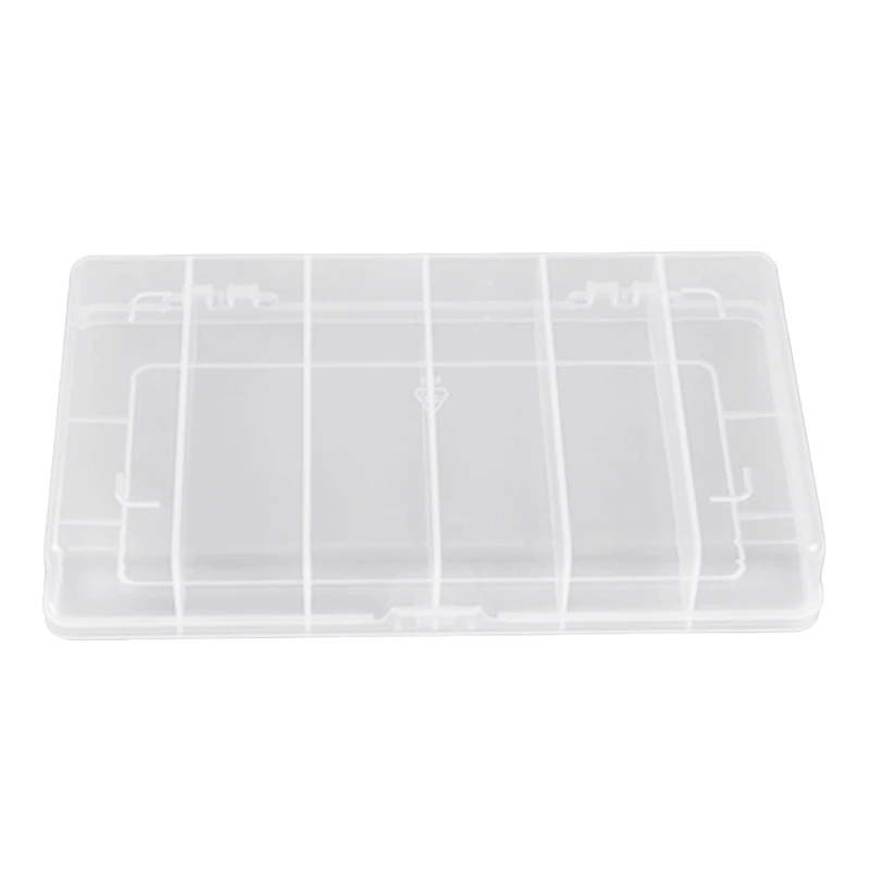 

Portable 6 Grids Clear Plastic Organizer Box Storage Container Jewelry Box for Fishing Tackles Nail Rhinestones Beads